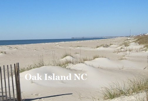 Ocean and Beach at Oak Island NC